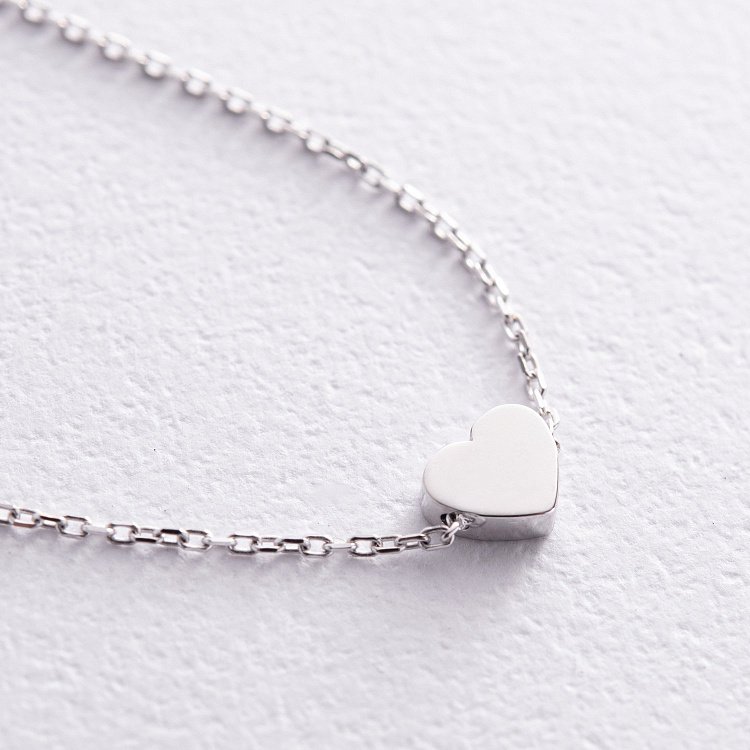 Браслет "Сердечко" у білому золоті б05186 від ювелірного магазину Онікс - 6