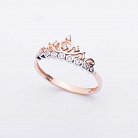 Золотое кольцо "Корона с фианитами" к04531 от ювелирного магазина Оникс