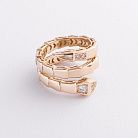 Кольцо "Змея" в желтом золоте (фианиты) к08401 от ювелирного магазина Оникс - 2