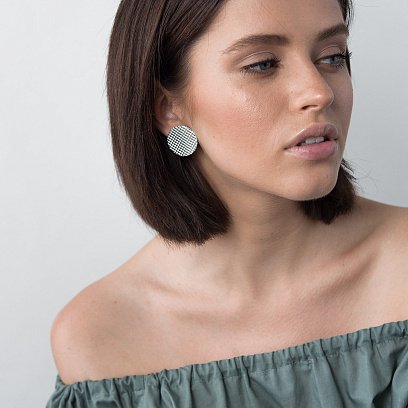 Серебряные серьги "Кометы структурные" 122492 №3