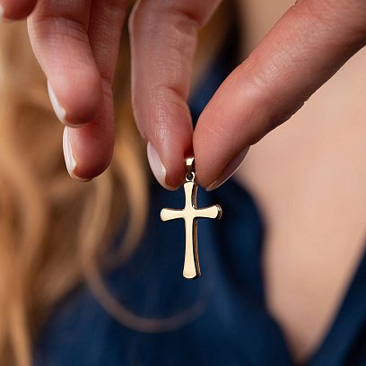 Хрестик в жовтому золоті п03583 №2