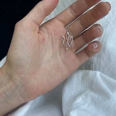 Золотий кулон "Герб України - Тризуб" п03692 №5