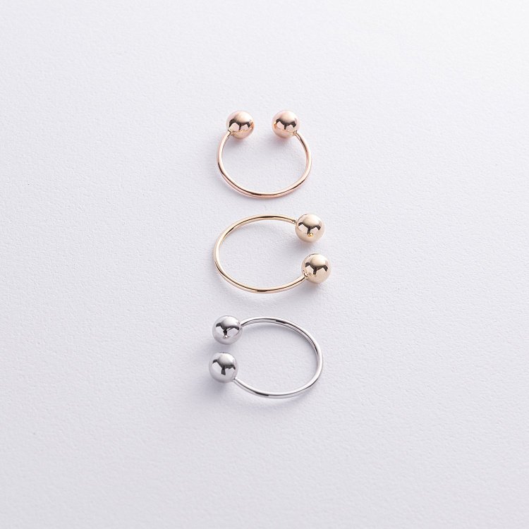 Кольцо "Шарики" в белом золоте к07508 от ювелирного магазина Оникс - 3