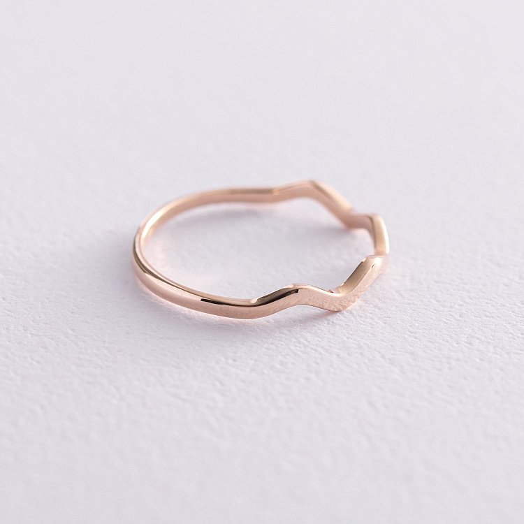 Каблучка "Хвиля" в червоному золоті  к06740 від ювелірного магазину Онікс - 13