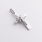 Крестик в белом золоте (фианиты) п01817 от ювелирного магазина Оникс