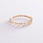 Кольцо "Сердечки" в желтом золоте к07189 от ювелирного магазина Оникс