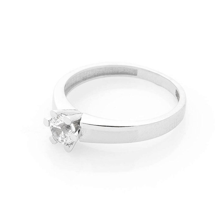 Золотое помолвочное кольцо с фианитом к05696 от ювелирного магазина Оникс - 1