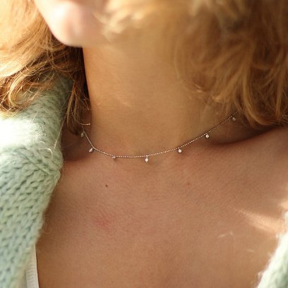 Золоте кольє з фіанітами кол01517 №3