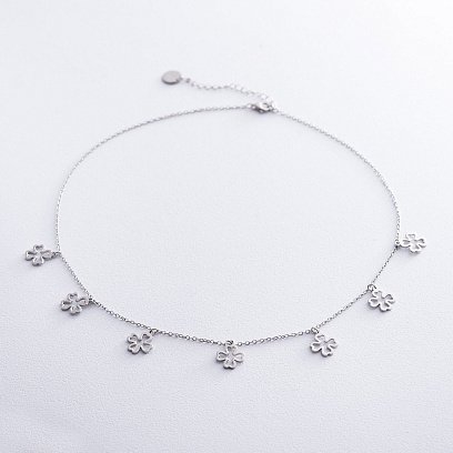 Серебряное колье "Клевер" 18969 №2