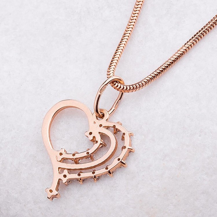 Підвіска "Серце" з фіанітами п01293 від ювелірного магазину Онікс - 2