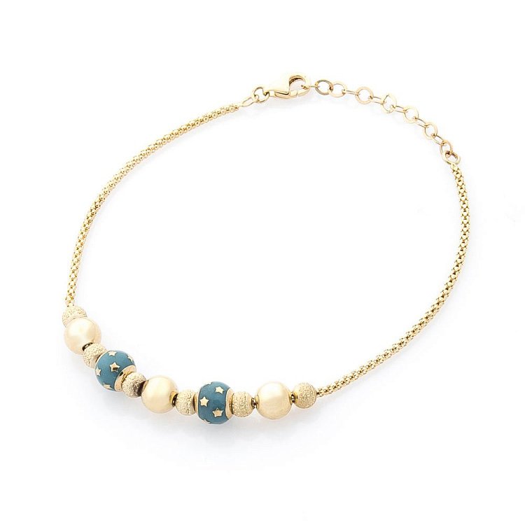 Золотой браслет с эмалью б03303 от ювелирного магазина Оникс