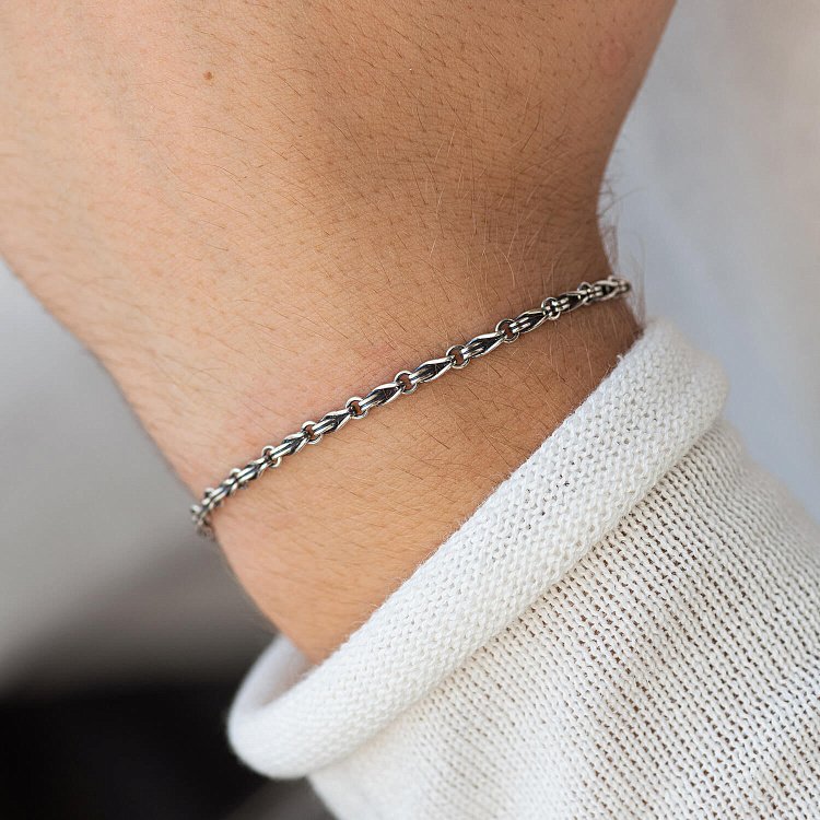 Мужской серебряный браслет "Бесконечность" 141651 от ювелирного магазина Оникс - 2