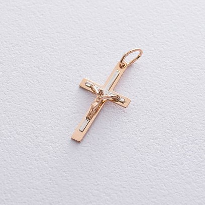 Золотий дитячий хрестик "Розп'яття. Спаси і Збережи" п03369