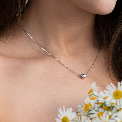 Серебряное колье с сердечком 18704 №3