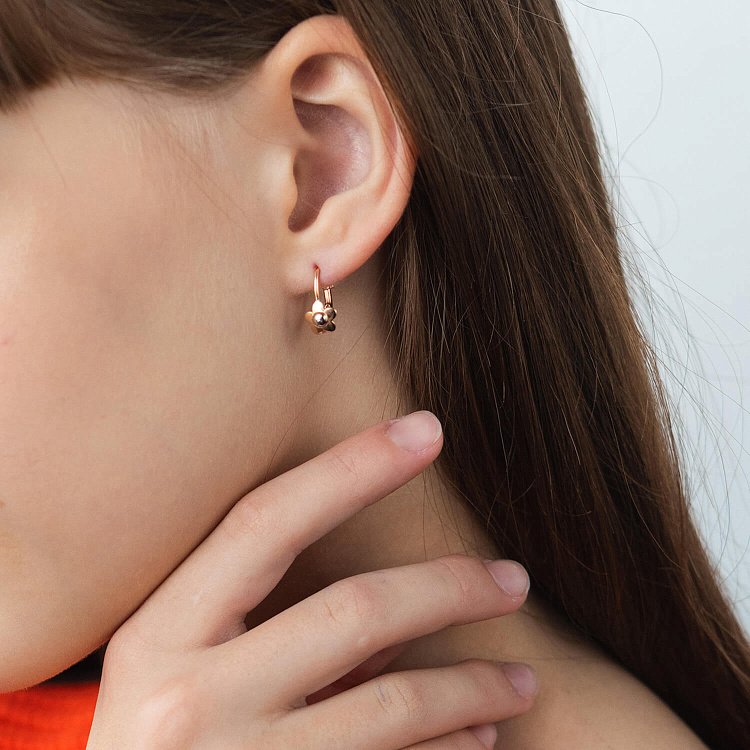 Дитячі золоті сережки "Квіточки" с06085 від ювелірного магазину Онікс - 3