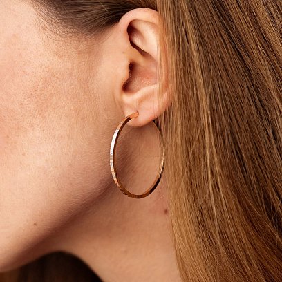 Сережки - кільця в червоному золоті с07411 №4