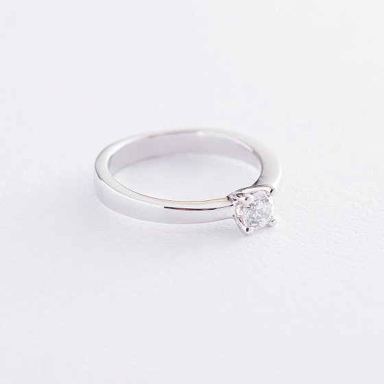 Помолвочное кольцо в белом золоте (куб. цирконий Swarovski) к06310 №3