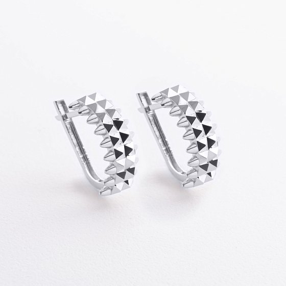 Сережки в білому золоті с09495