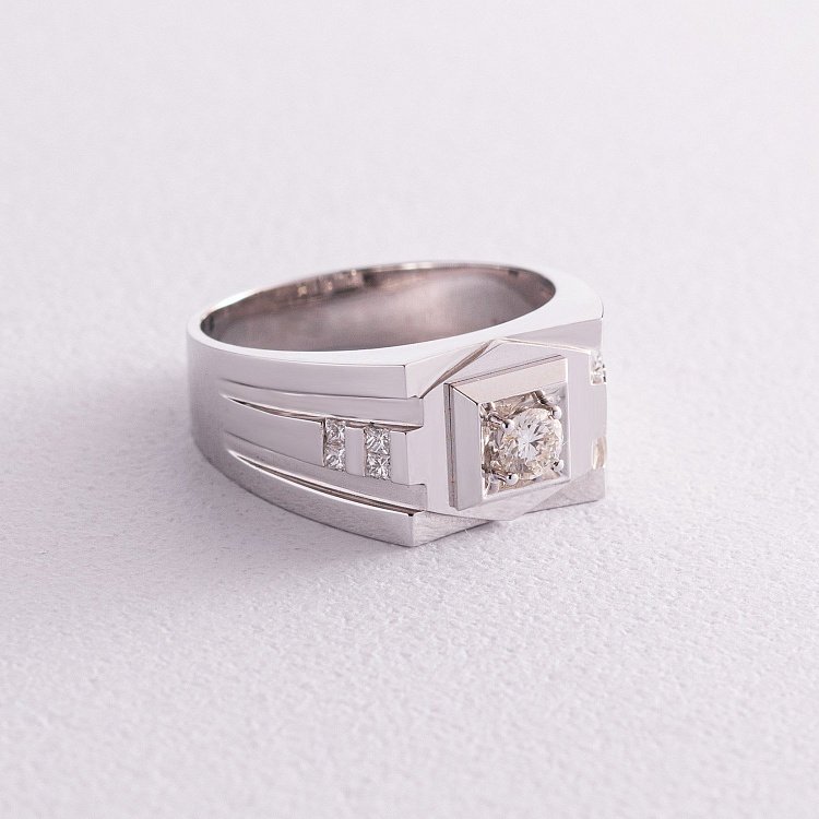 Золота чоловіча печатка з діамантами к1031 від ювелірного магазину Онікс