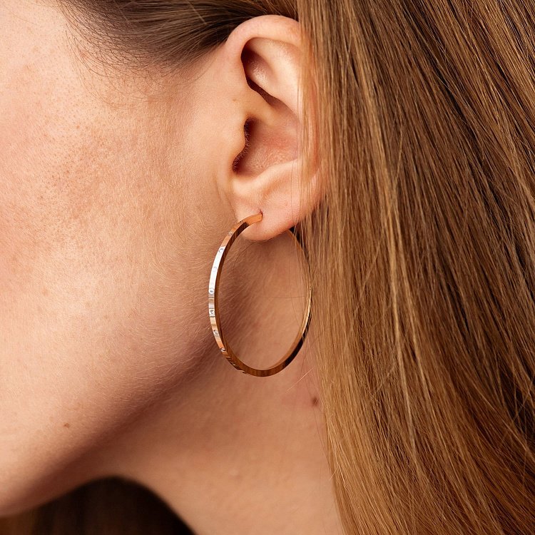 Сережки - кільця в червоному золоті с07411 від ювелірного магазину Онікс - 3