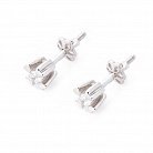 Серебряные серьги-гвоздики с фианитами 121858 от ювелирного магазина Оникс