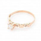Золотое кольцо с сердечками (фианиты) к05849 от ювелирного магазина Оникс - 1