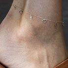 Браслет "Сердечки и крестики" на ногу (красное золото) б05125 от ювелирного магазина Оникс - 8