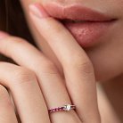 Золотое кольцо с бриллиантом и рубинами кб0473di от ювелирного магазина Оникс - 3