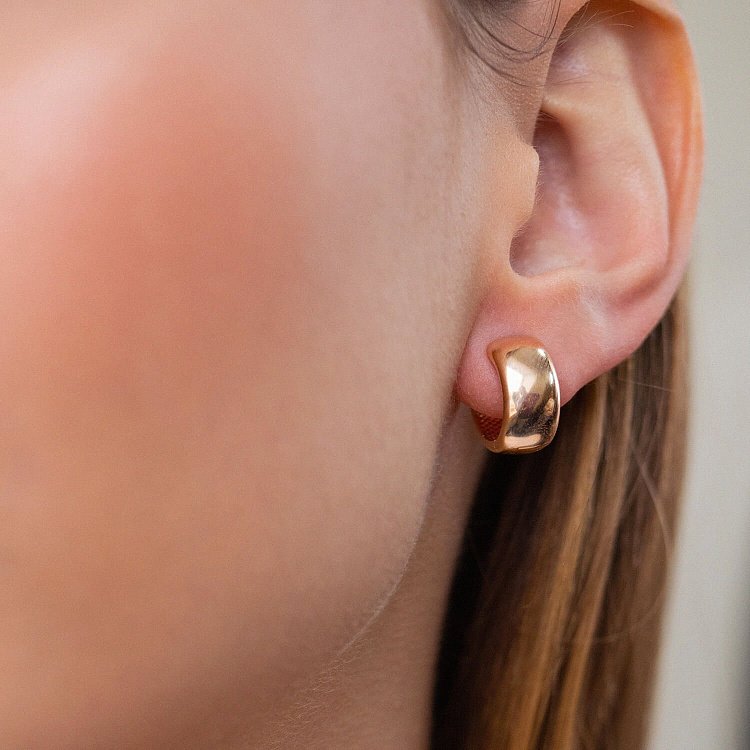 Сережки - кільця в червоному золоті с07060 від ювелірного магазину Онікс - 4