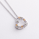 Золоте кольє "Серце" з діамантами і сапфірами колб0200ca от ювелирного магазина Оникс - 1