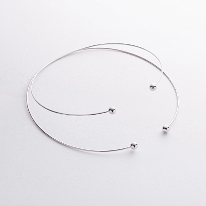 Колье - чокер "Demi" (белое золото) с шариками кол02617