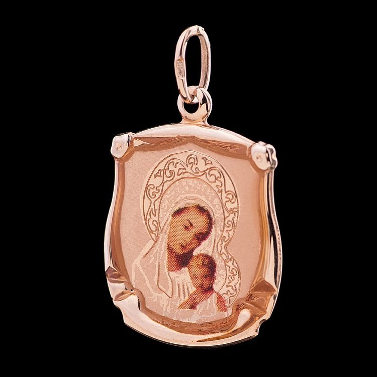 Золотая ладанка с эмалью п00643 от ювелирного магазина Оникс