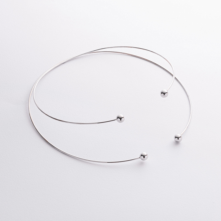 Колье - чокер "Demi" (белое золото) с шариками кол02617 от ювелирного магазина Оникс