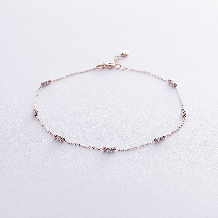 Золотий браслет "Кульки" на ногу б05351 від ювелірного магазину Онікс