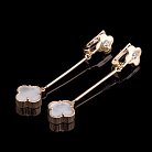 Золоті сережки з перламутром і фіанітами с03681 от ювелирного магазина Оникс - 2