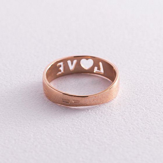 Золотое кольцо "Love" к04879 №3