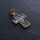 Серебряный крест с позолотой ''Распятие. Архангел Михаил.'' 132504 от ювелирного магазина Оникс - 4