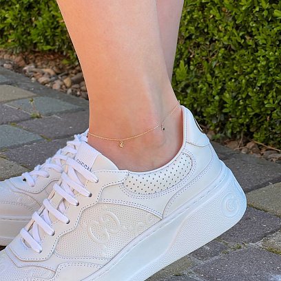 Золотой браслет на ногу "Звезды" б04584 №5