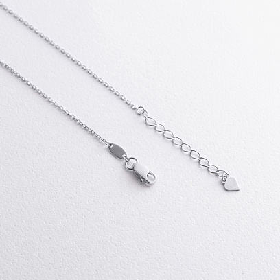 Подвійне кольє "Love і сердечко" (біле золото) кол02621 №3