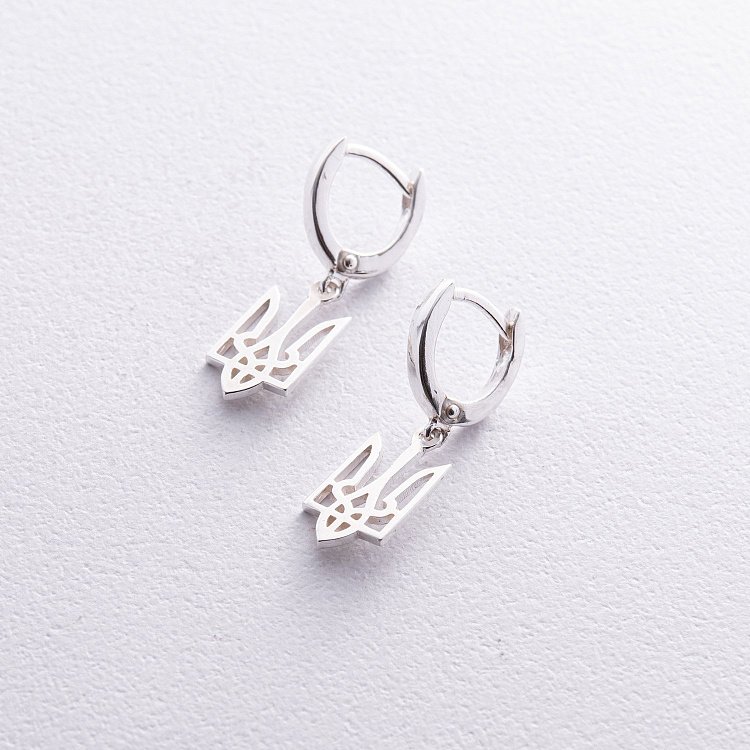 Срібні сережки "Герб України - Тризуб" 121315 від ювелірного магазину Онікс - 2