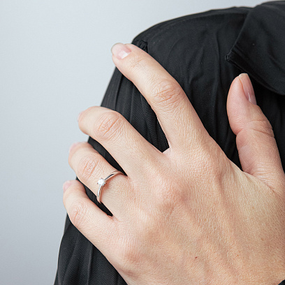 Заручальна золота каблучка з діамантом 101-10021(3.4)б №3