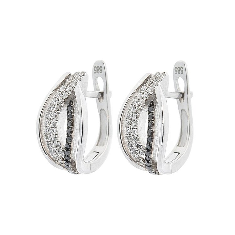 Золотые серьги с бриллиантами Т03068Е от ювелирного магазина Оникс - 1