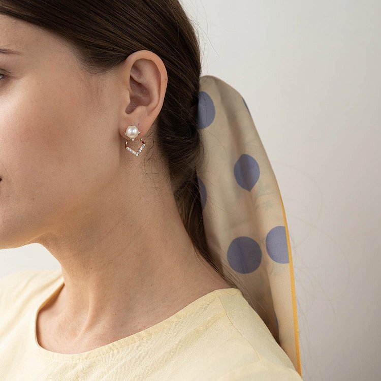 Золоті сережки "Перлинки" с06462 від ювелірного магазину Онікс - 2