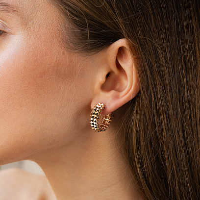 Сережки - кільця "Pauline" в червоному золоті с09399 №2