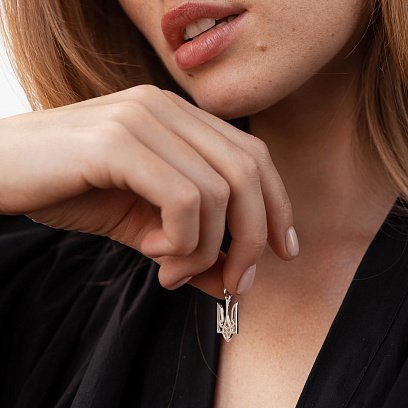 Золотая подвеска "Герб Украины - Тризуб" п03693 №4