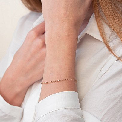 Золотой браслет "Шарики" б04372 №2