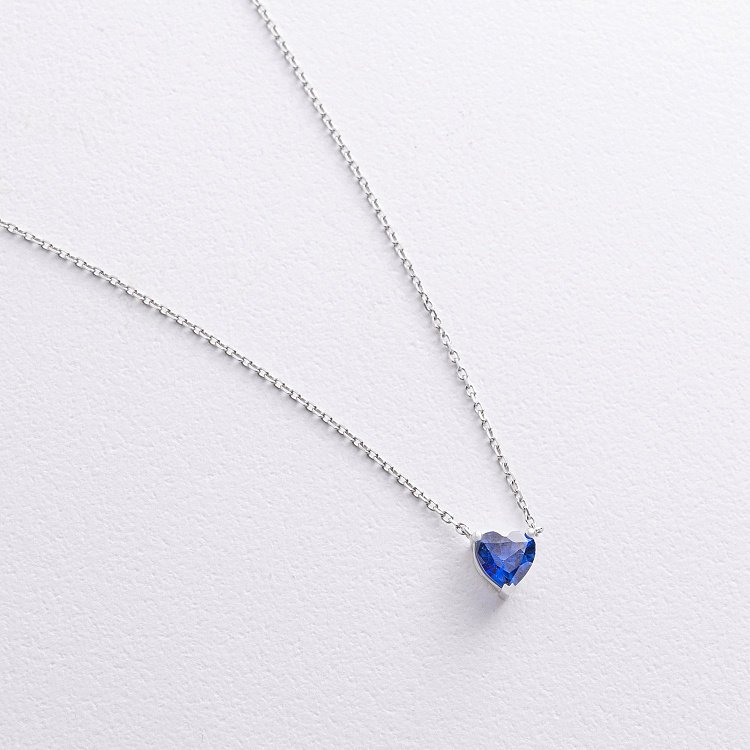 Золотое колье "Сердечко" с сапфиром колб0140ca от ювелирного магазина Оникс - 4