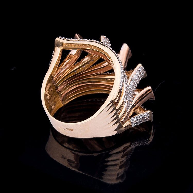 Эксклюзивное кольцо с фианитами к03928 от ювелирного магазина Оникс - 3