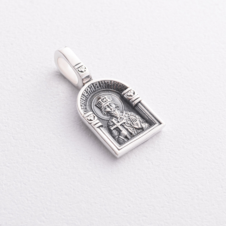 Срібна ладанка "Святий рівноапостольний великий князь Володимир. Ангел Охоронець" 131435 від ювелірного магазину Онікс
