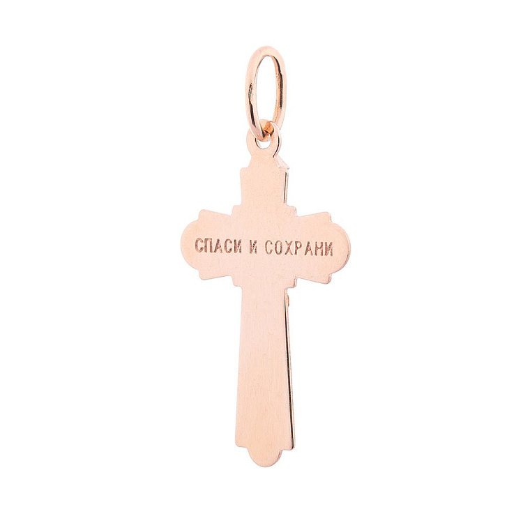 Православний хрестик з фіанітом п02289 від ювелірного магазину Онікс - 1